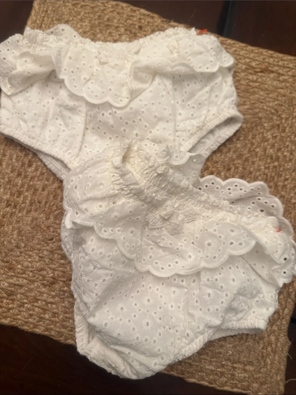 Cat & Jack White Eyelet Ruffle Diaper Covers